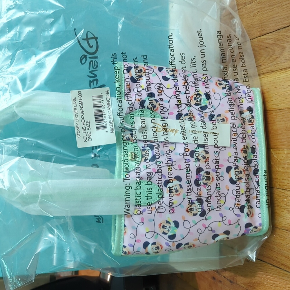 Stoney Clover Lane Christmas Mickey & Minnie mini tote